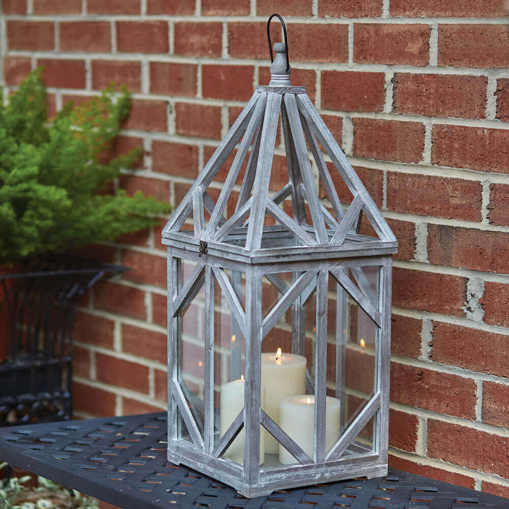 Large Driftwood Lantern with Windows