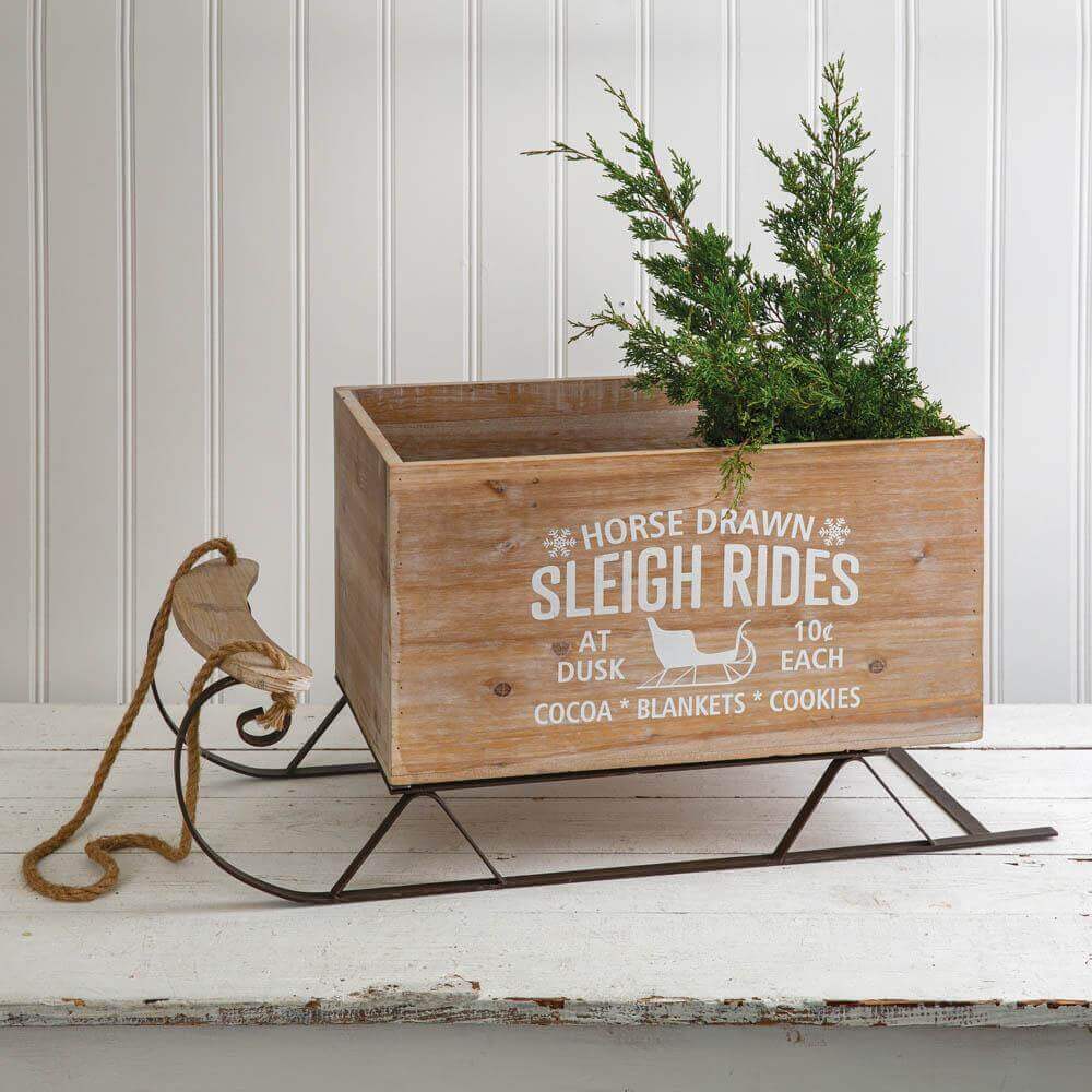 Large Wooden Christmas Sleigh