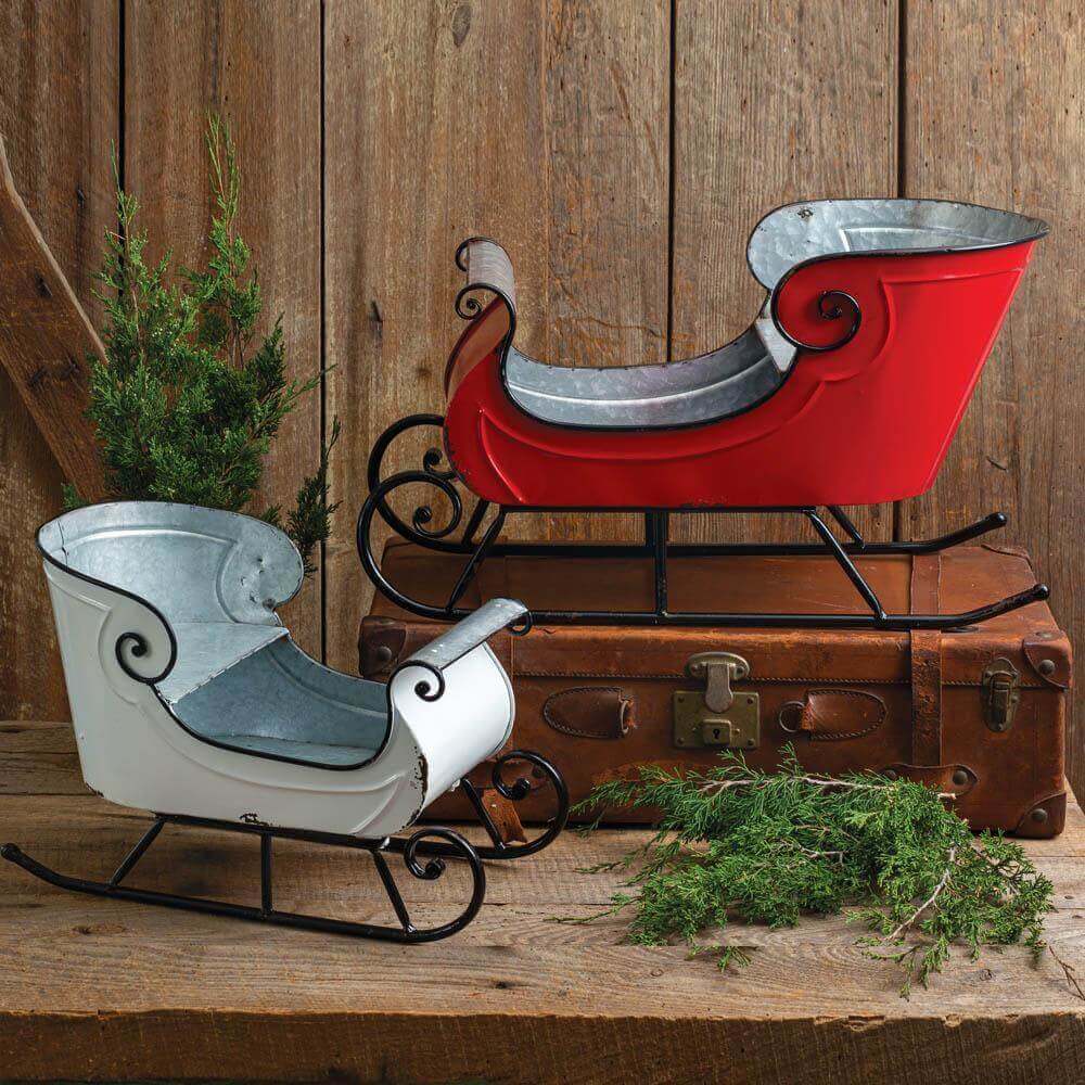 Metal Christmas Sleighs (Set of 2)