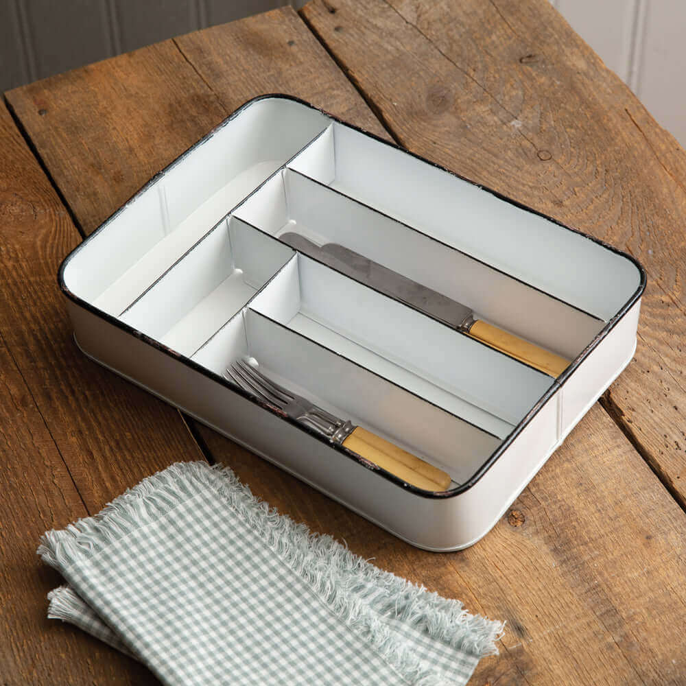 Metal Farmhouse Flatware Organizer