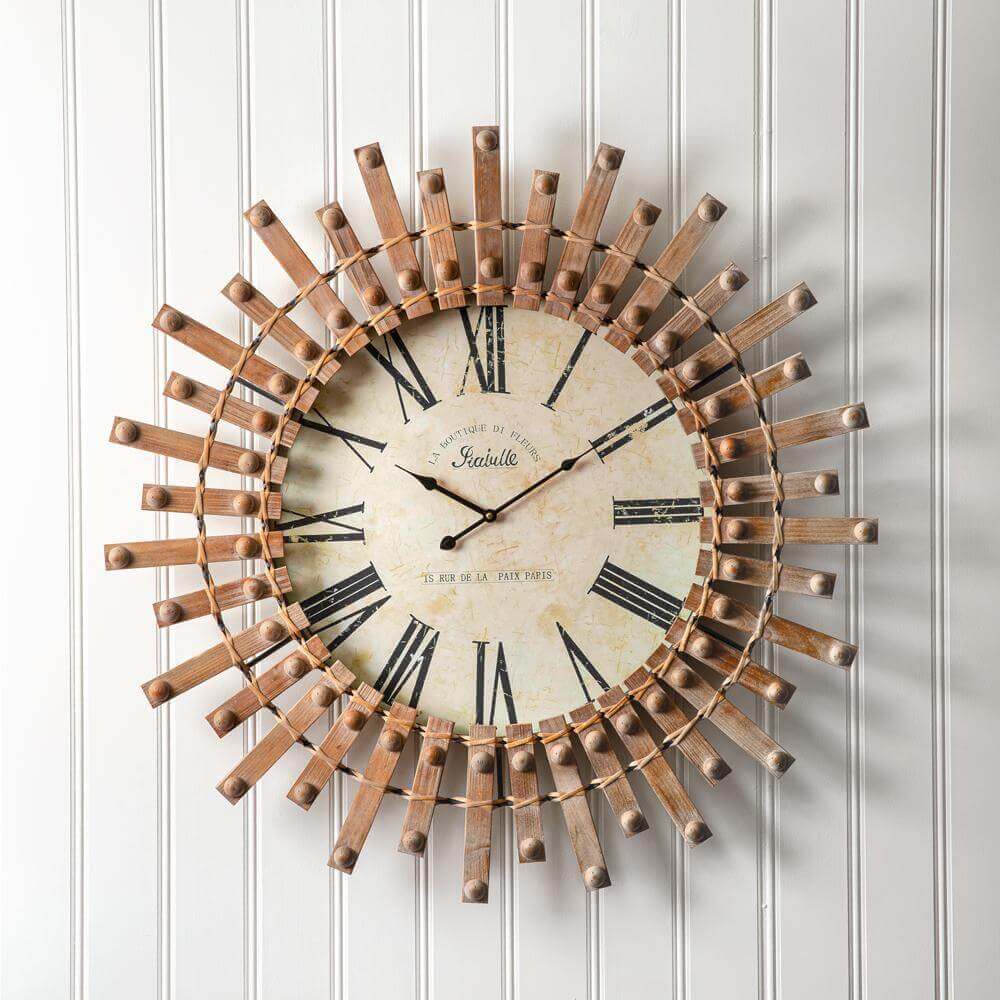 Mid-Century Modern Wooden Wall Clock