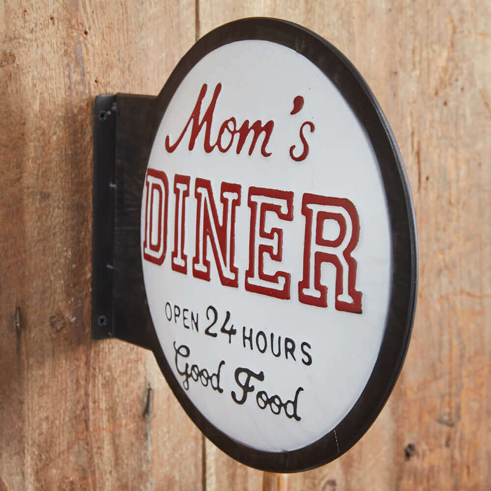 Mom's Diner Retro Metal Wall Sign