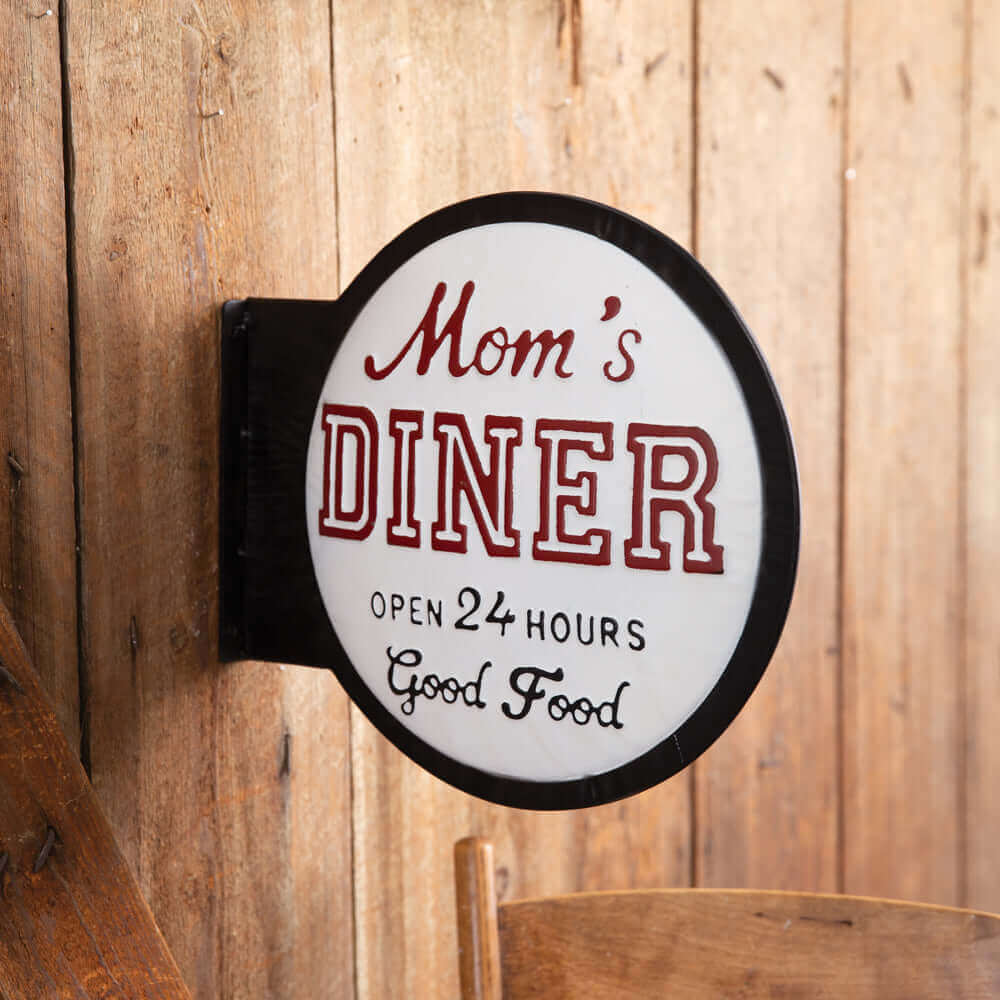 Mom's Diner Retro Metal Wall Sign