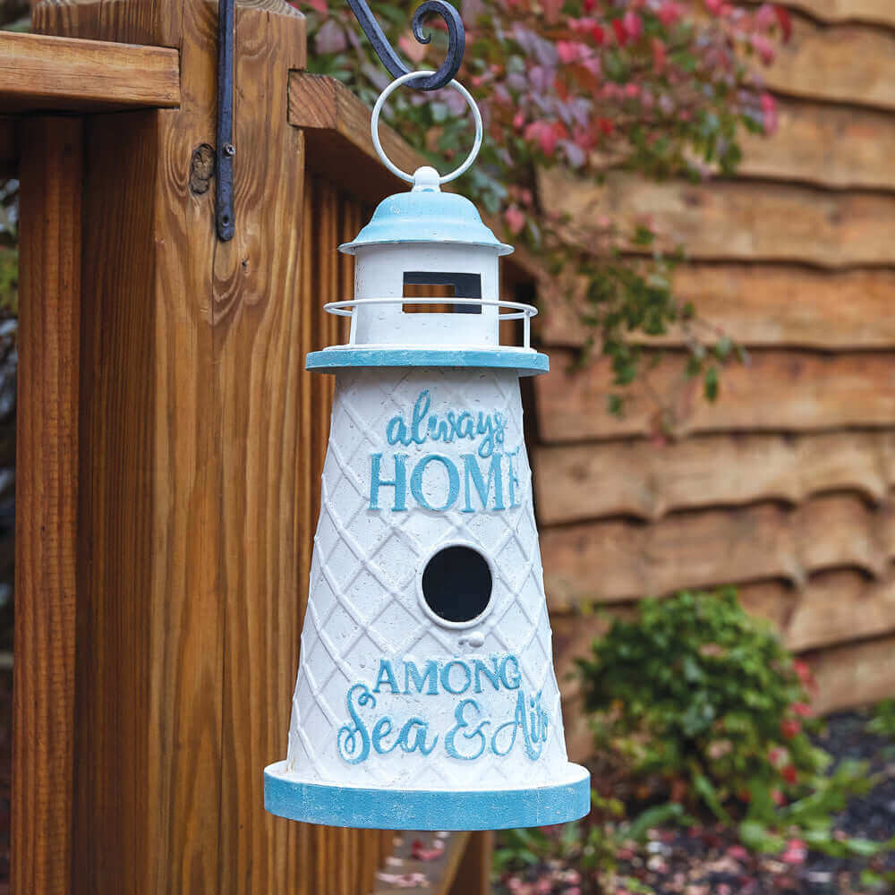 Nautical Always Home Hanging Birdhouse Lighthouse