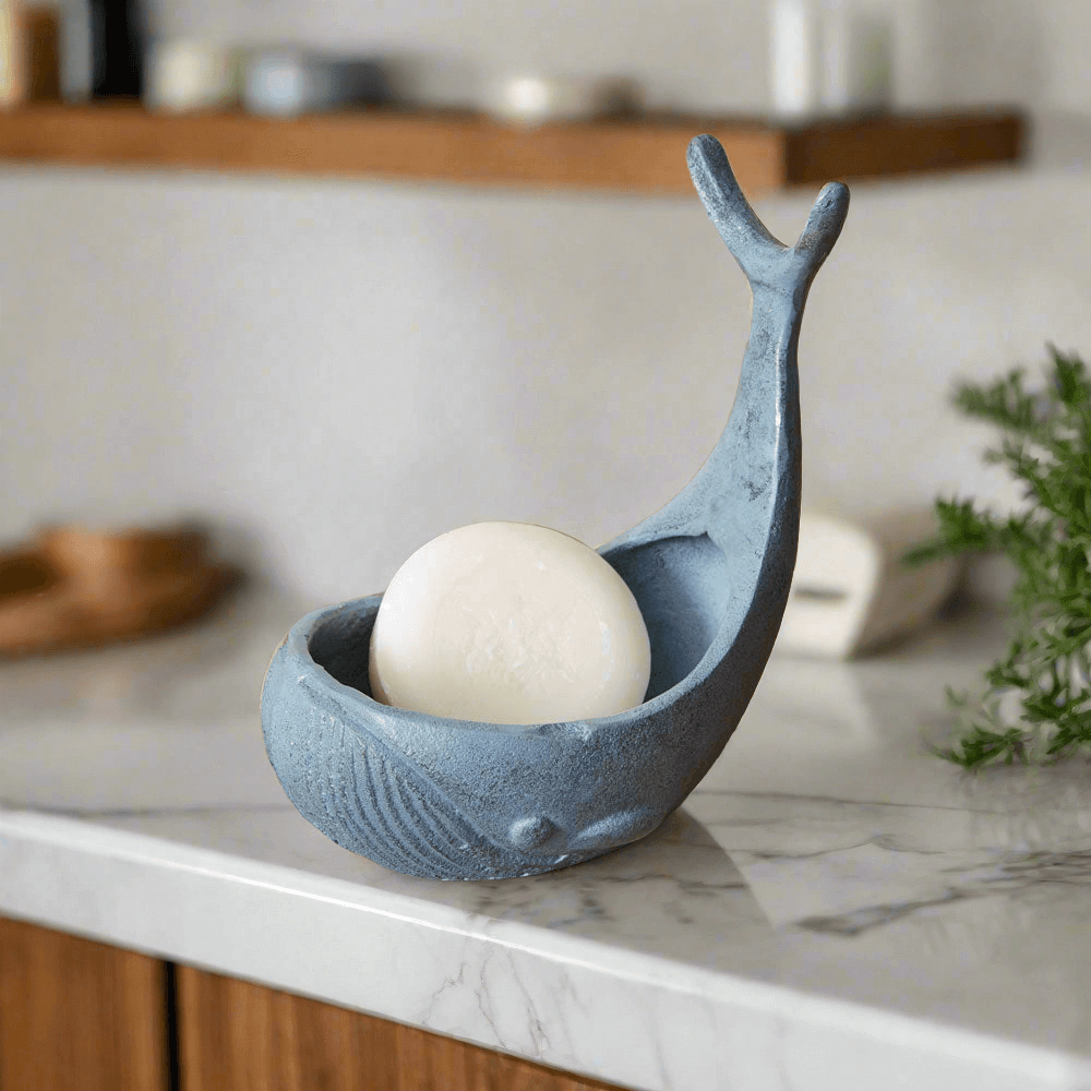 Nautical Whale Soap Dish in Cast Iron