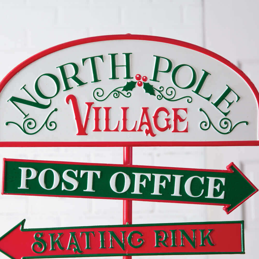 North Pole Village Christmas Décor Sign Posts