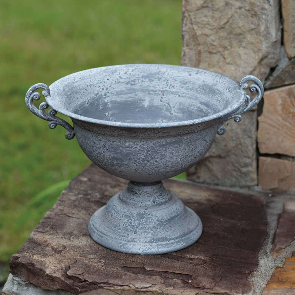 Old World Metal Trophy Planter