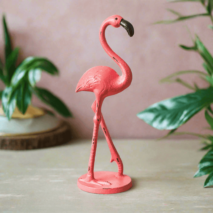 Pink Flamingo Statue in Cast Iron