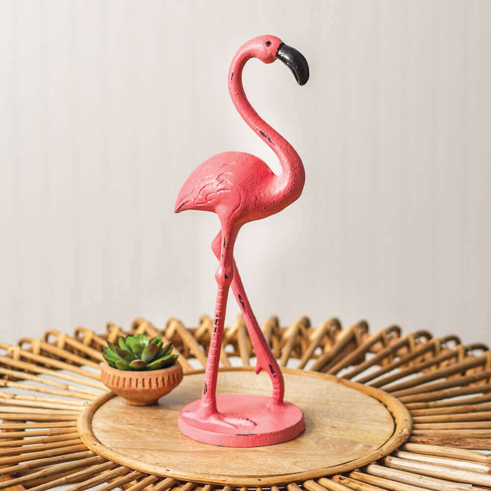 Pink Flamingo Statue in Cast Iron