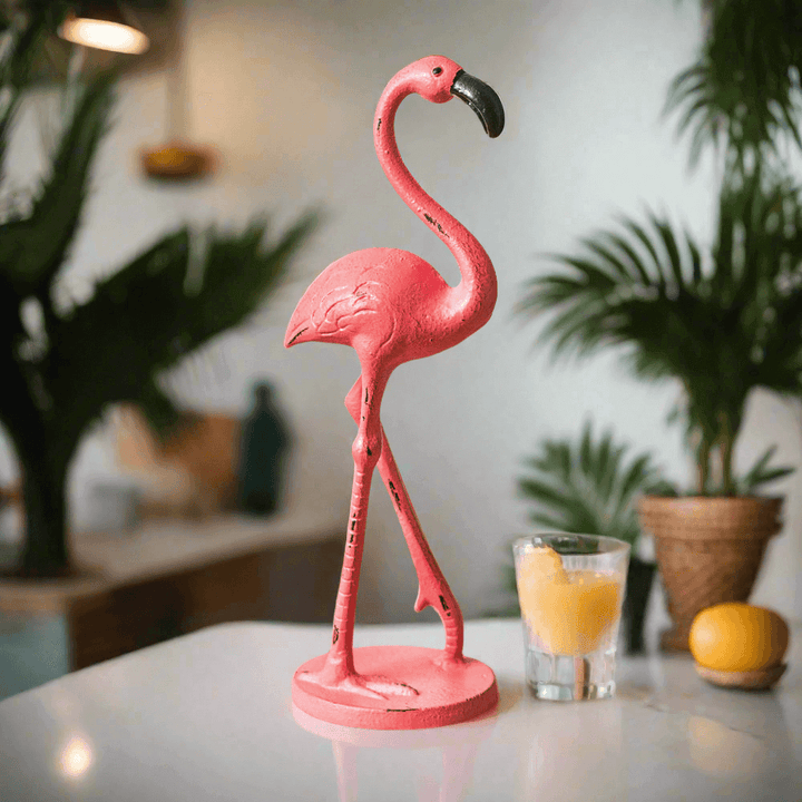 Pink Flamingo Statue in Cast Iron