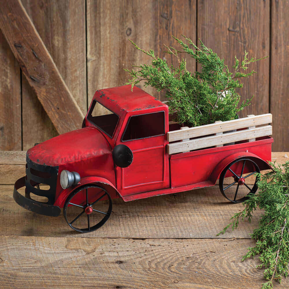 Retro Rustic Red Pickup Truck