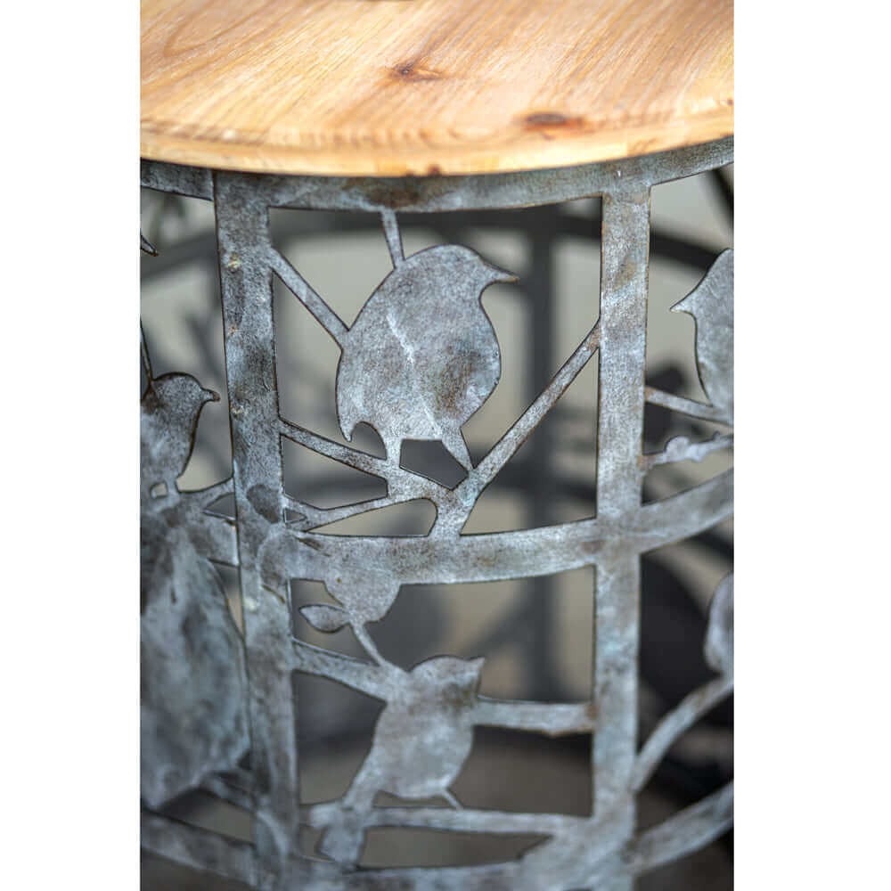 Rustic Bird Cutout Side Tables (Set of 2)