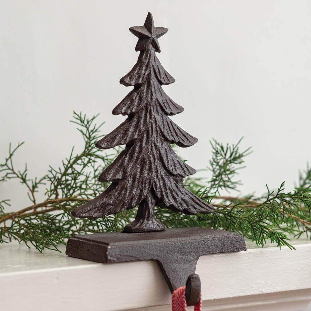 Rustic Christmas Tree Stocking Holder