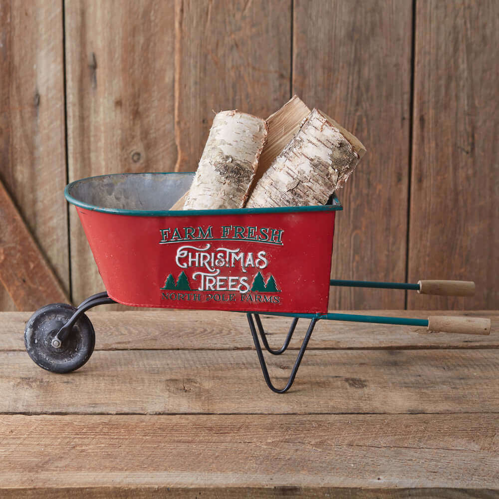 Rustic Christmas Trees Wheelbarrow