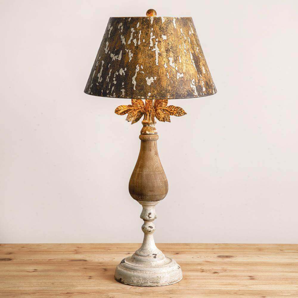 Rustic & Decorative Table Lamp with Metal Shade