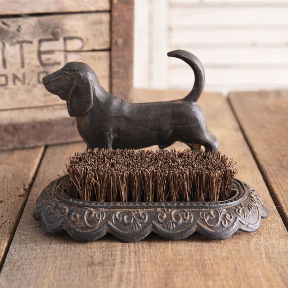 Rustic Dog Boot Scraper in Cast Iron