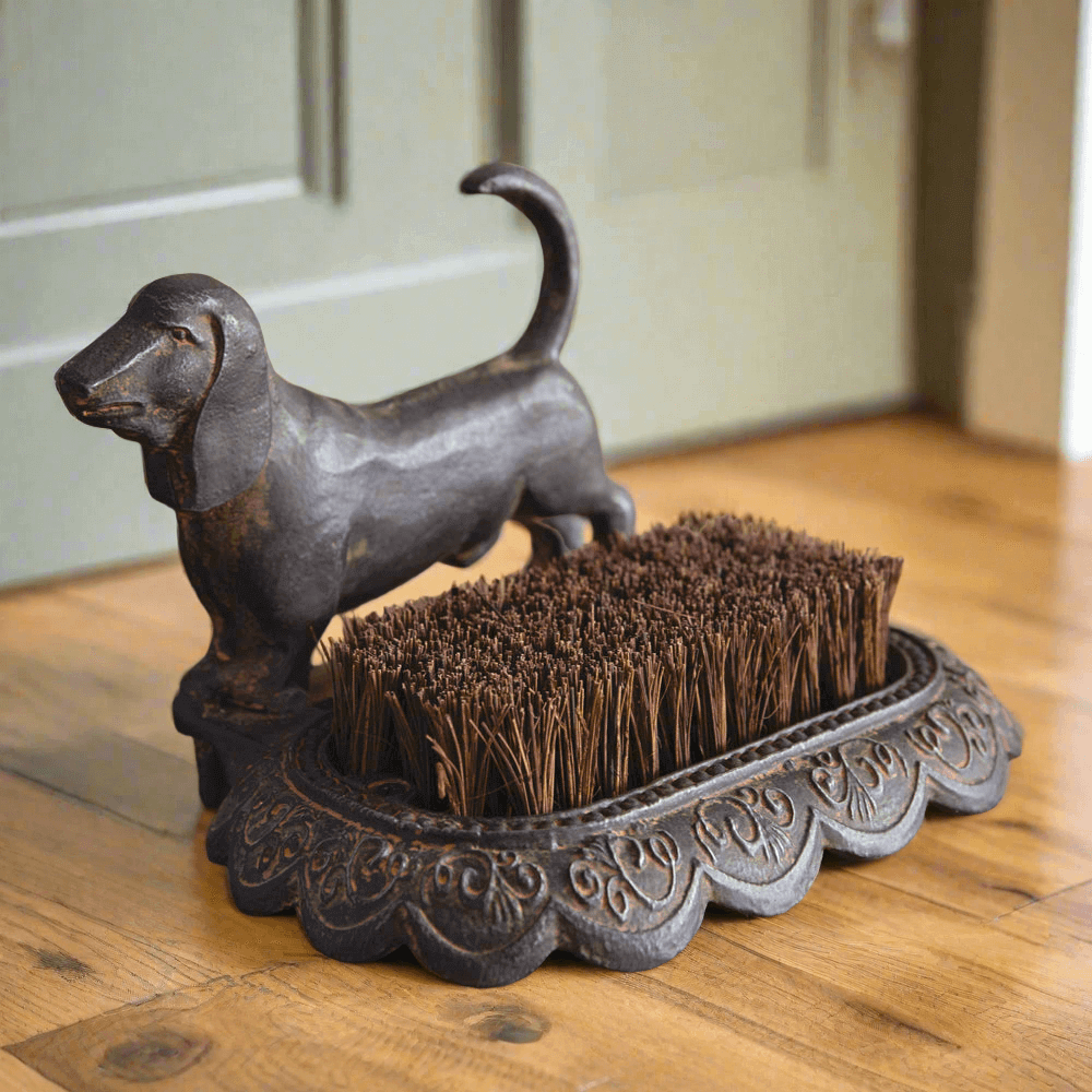 Rustic Dog Boot Scraper in Cast Iron