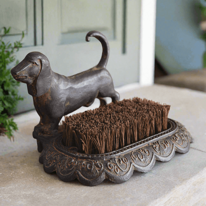 Rustic Dog Boot Scraper in Cast Iron