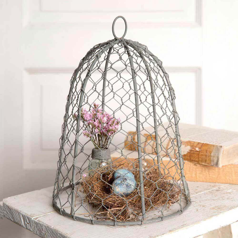 Rustic Farmhouse Chicken Wire Cloche