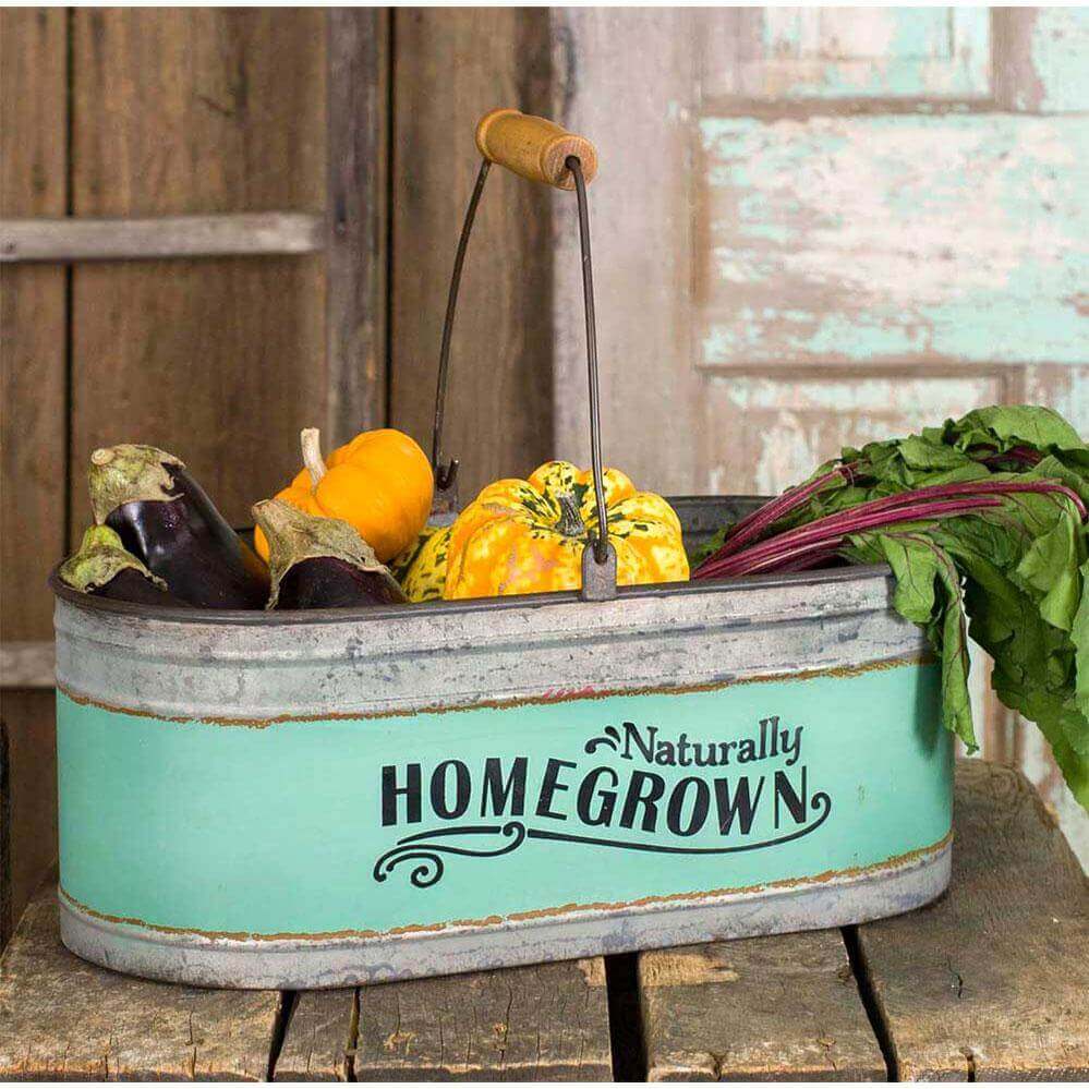 Rustic Farmhouse Metal Bucket