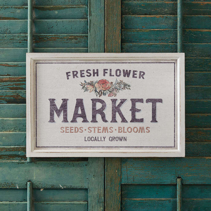 Rustic Fresh Flower Market Framed Wall Sign