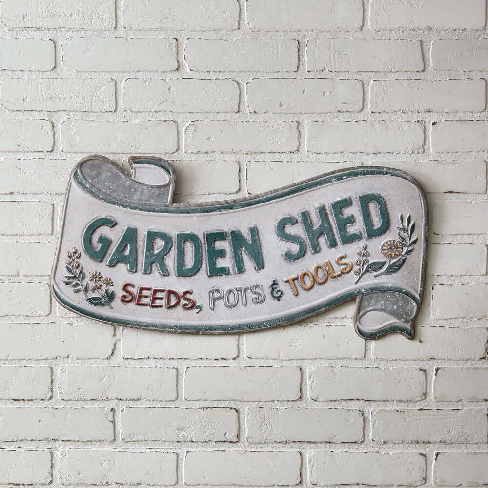 Rustic Garden Shed Scroll Wall Sign