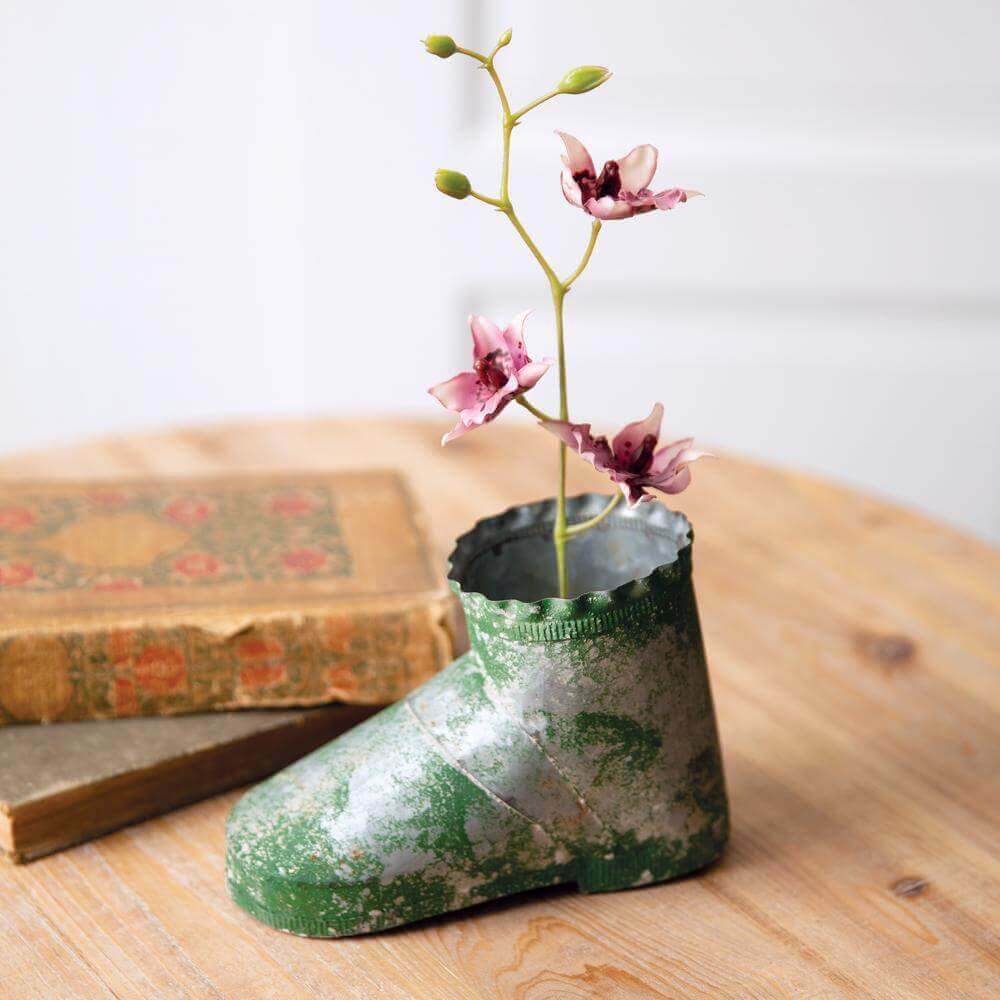 Rustic Metal Boot Planter