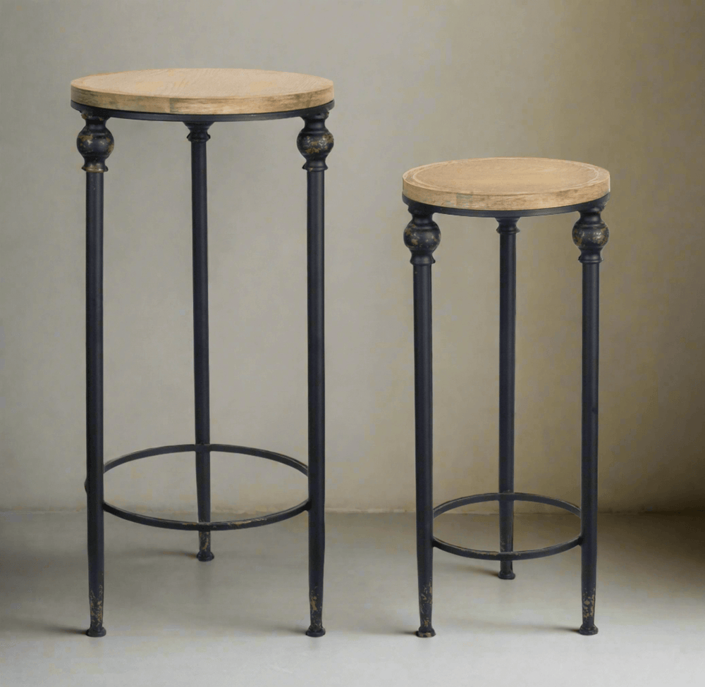 Rustic Plant Stand Tables (Set of 2)