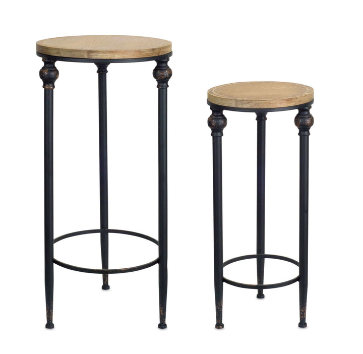 Rustic Plant Stand Tables (Set of 2)