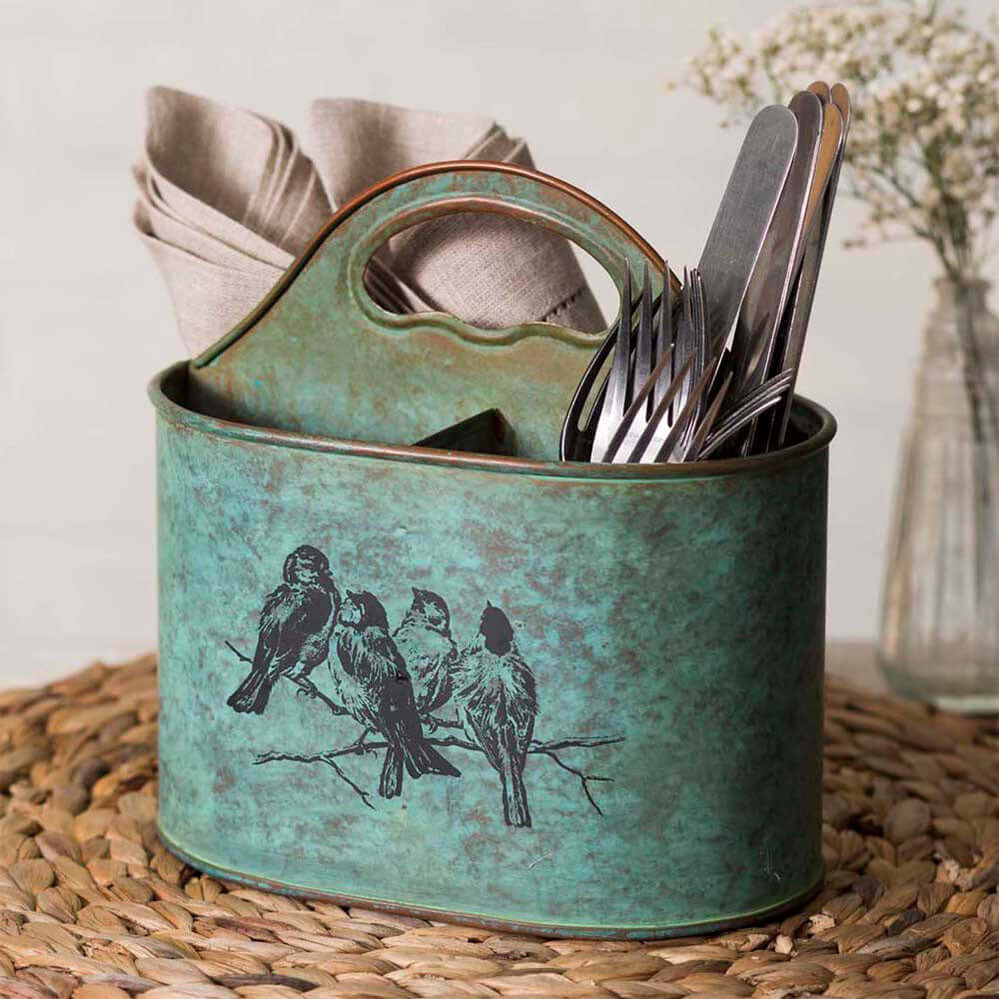 Rustic Songbirds Table Caddy