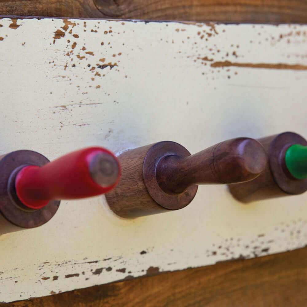 Rustic Vintage Rolling Pin Hook Rack