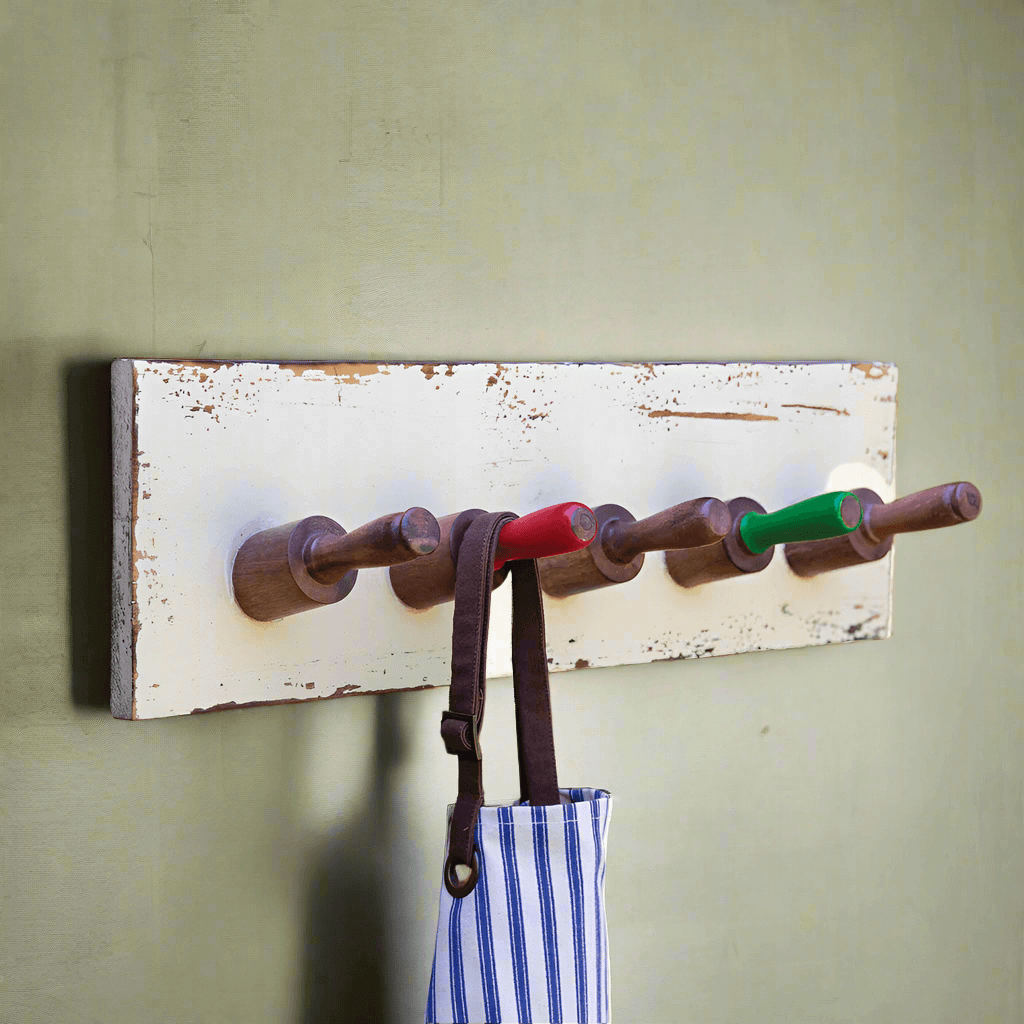 Rustic Vintage Rolling Pin Hook Rack