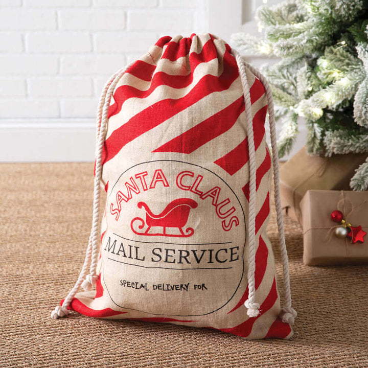 Santa Claus Mail Service Christmas Burlap Toy Sack