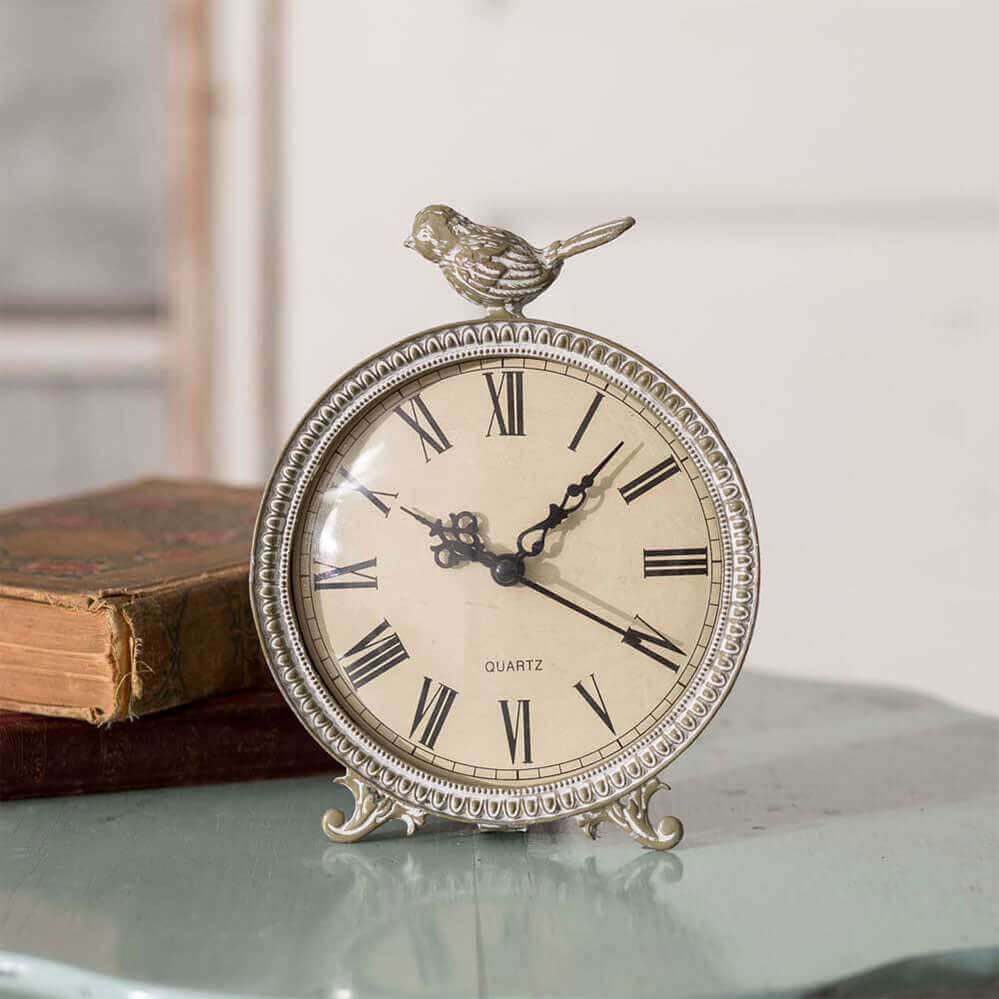 Songbird Tabletop French Country Clock