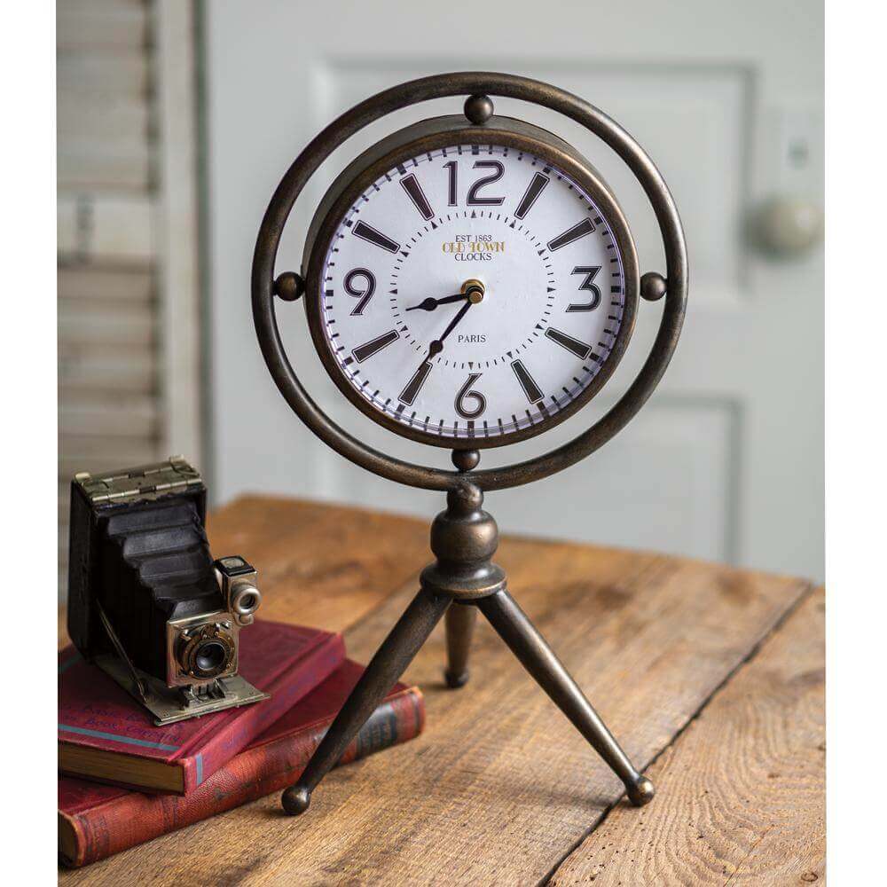 Tabletop Clock with Tripod Base