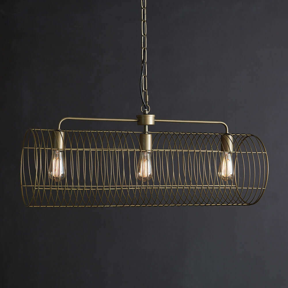 Three Light Kitchen Island / Bar Pendant Lamp in Copper Finish