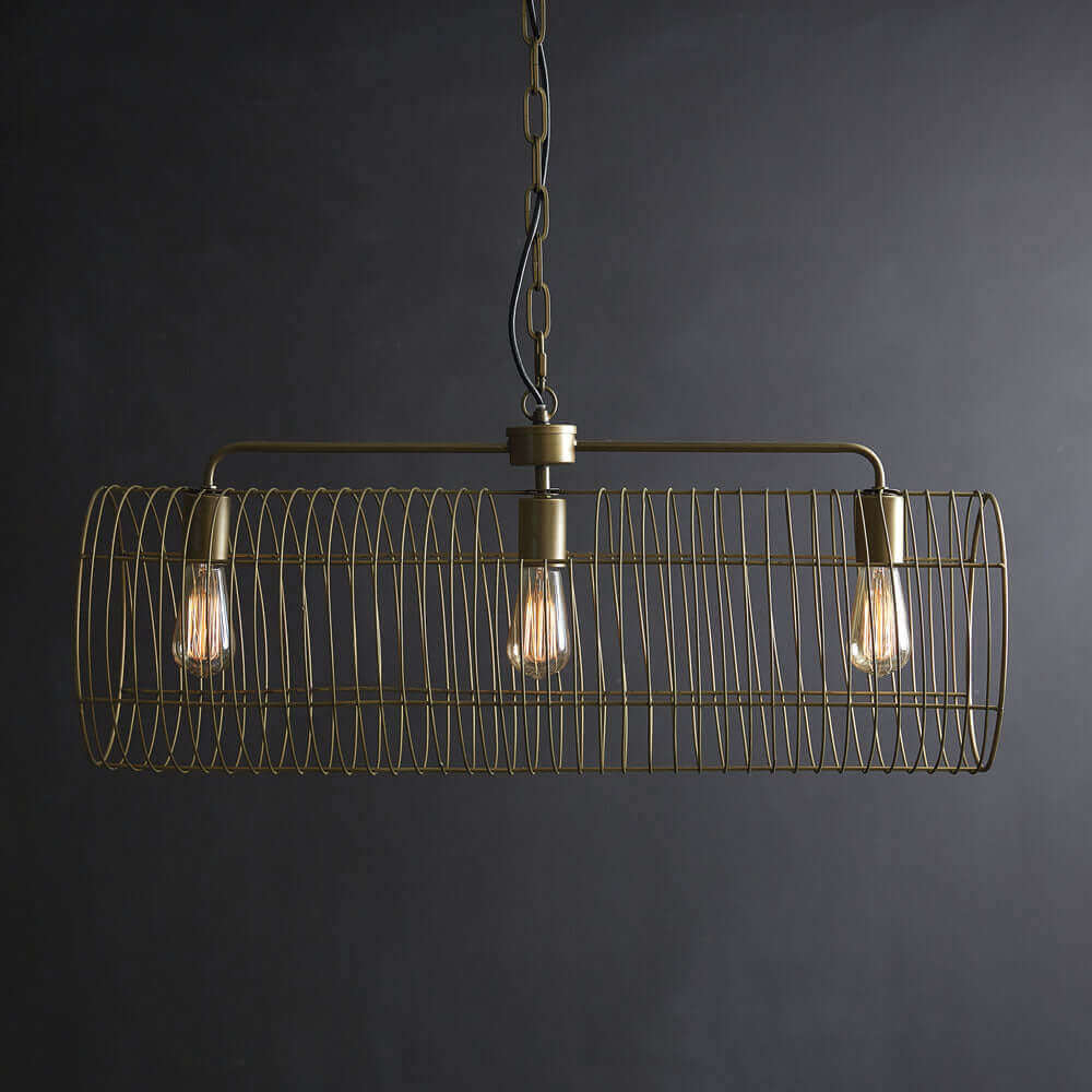 Three Light Kitchen Island / Bar Pendant Lamp in Copper Finish