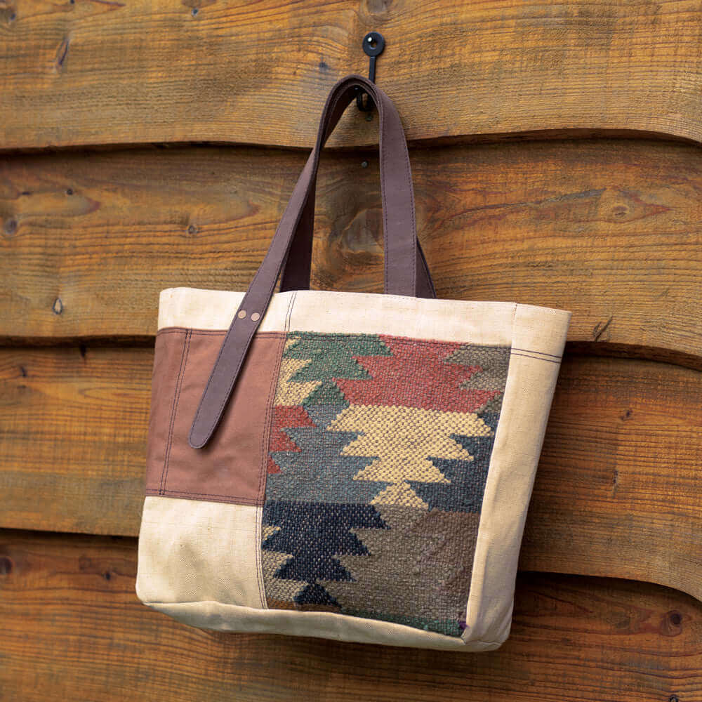 Turkish Kilim Rug Tote Bag