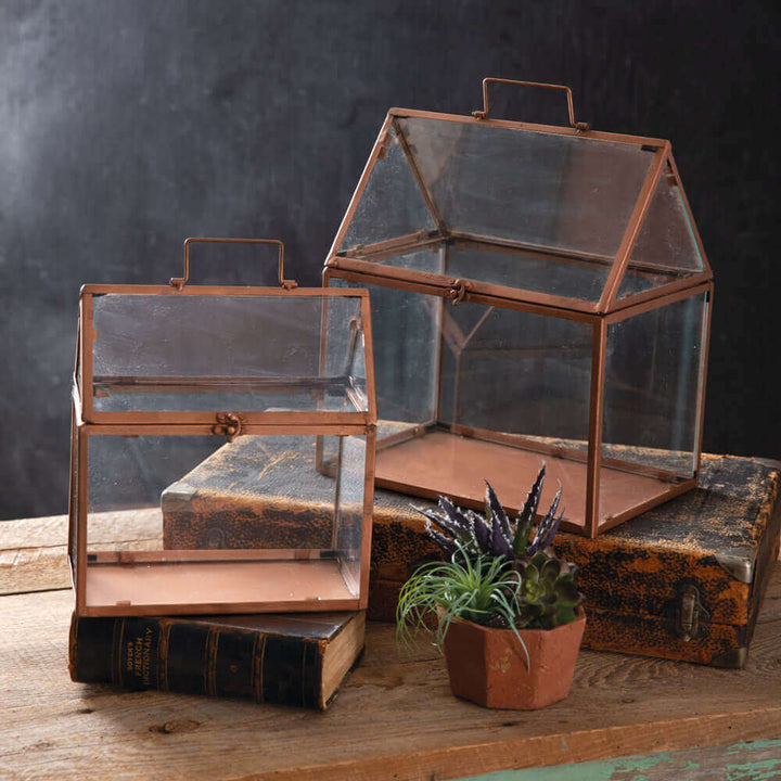 Victorian Greenhouse Terrariums (Set of 2)