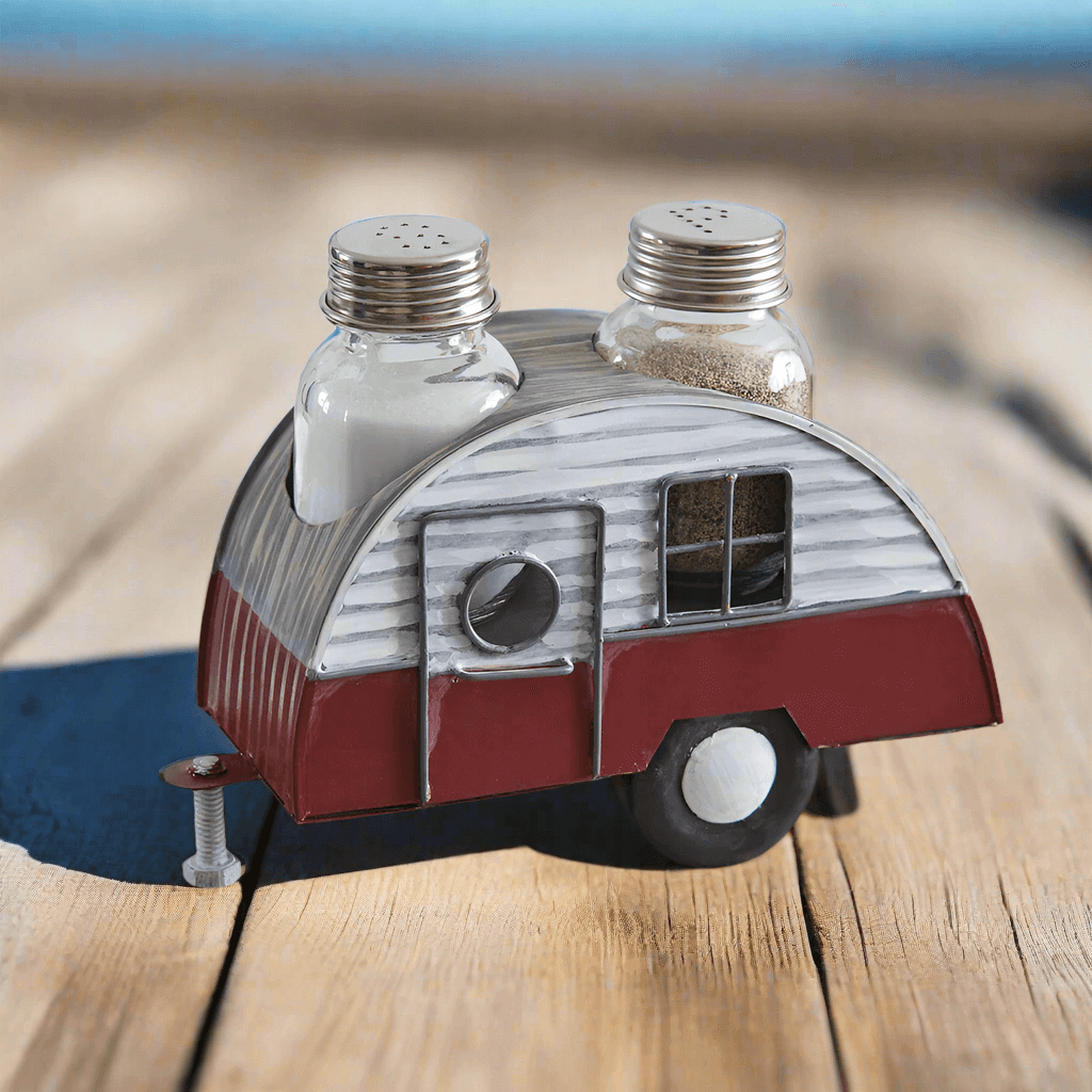 Vintage Camper Caddy with Salt and Pepper Shakers