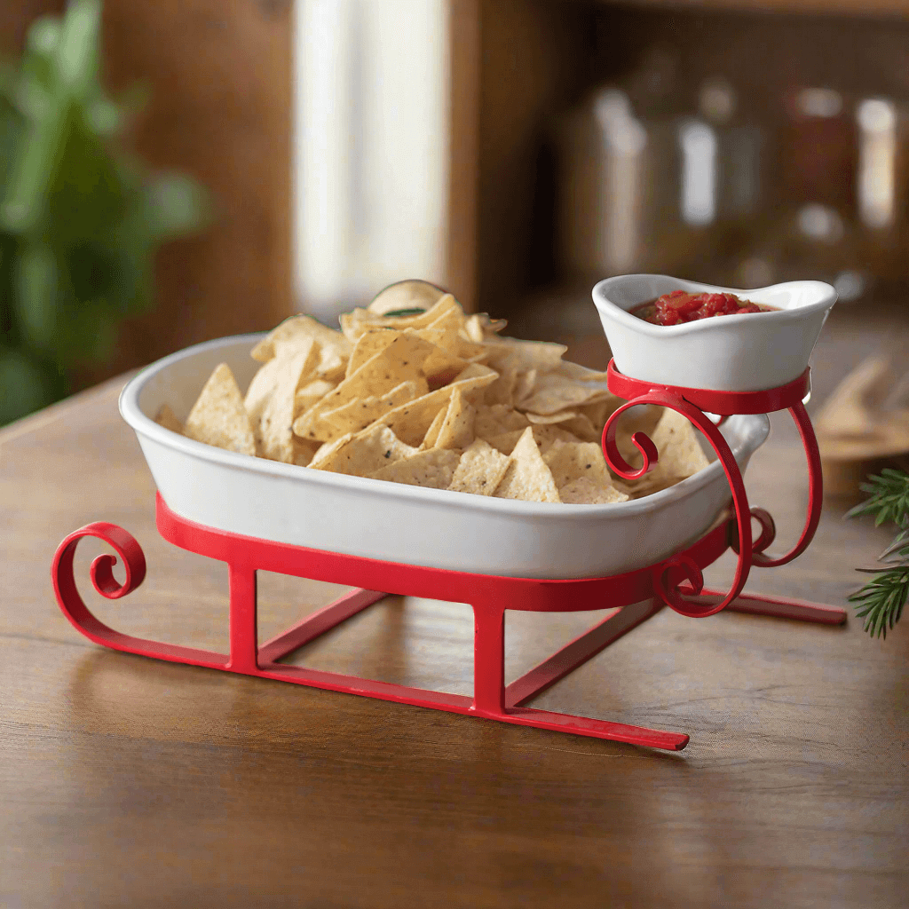 Vintage Christmas Party Platter Sled