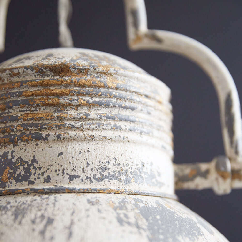 Vintage Farmhouse Pendant Light in Distressed White