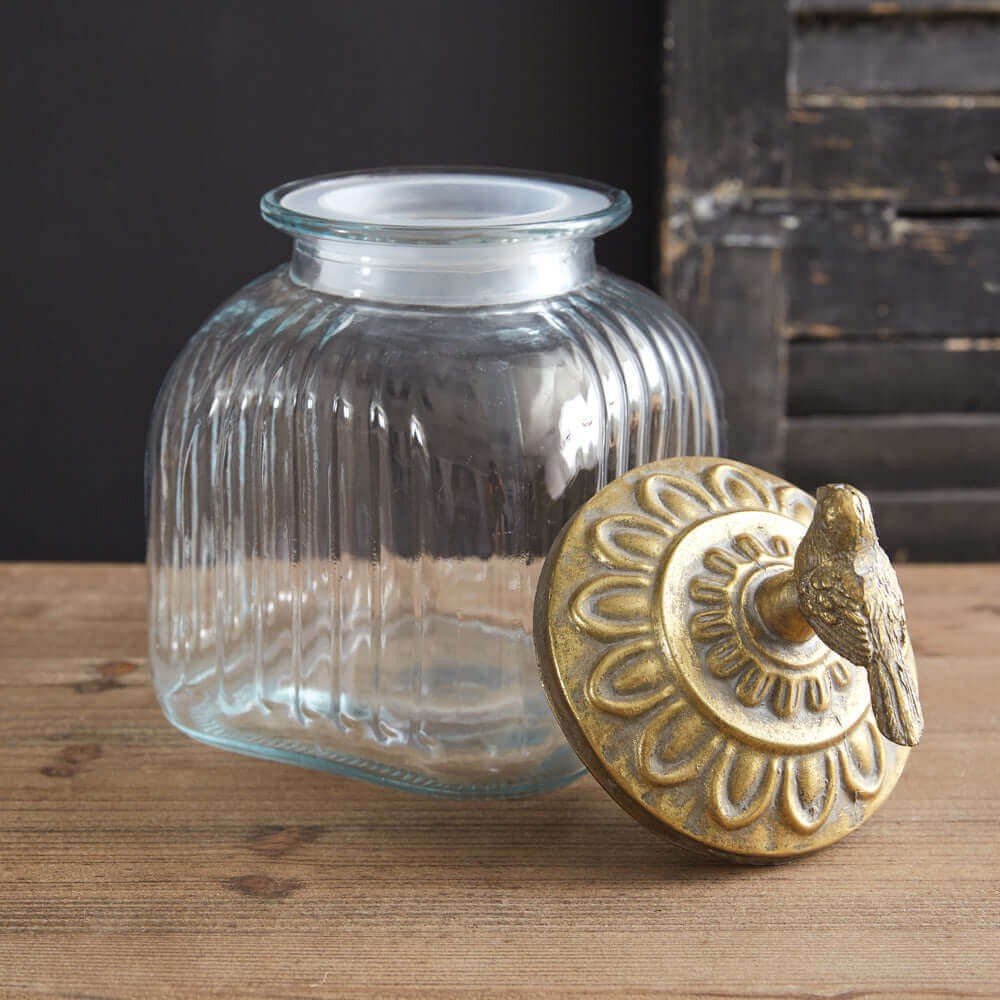 Vintage Gold Bird Cookie Jar