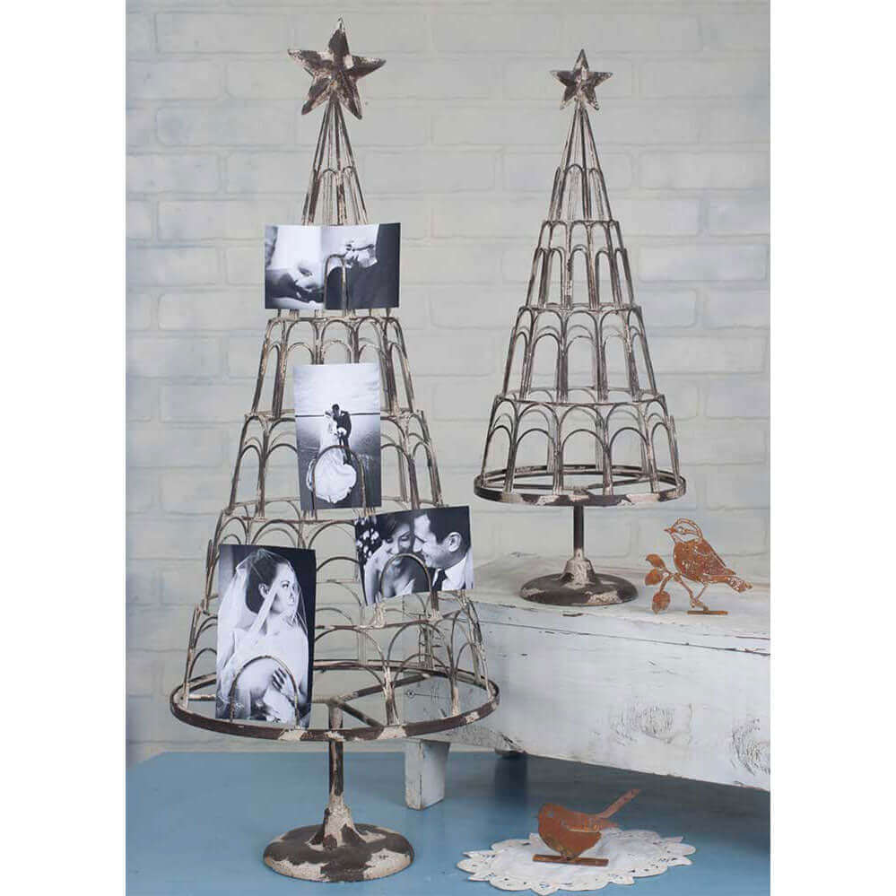 Vintage Inspired Christmas Tree Card Holders (Set of 2)