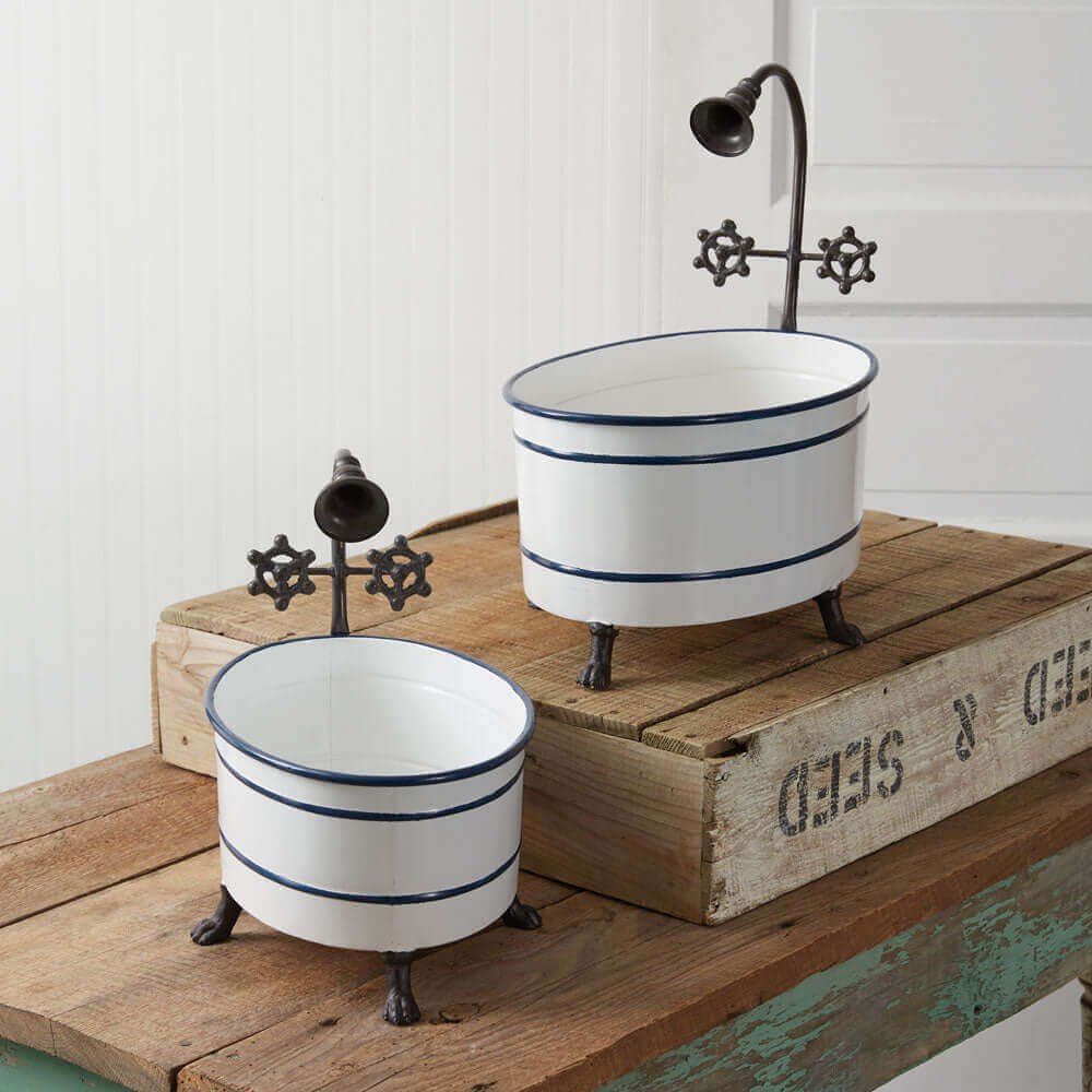 Vintage Inspired Clawfoot Bathtub Containers (Set of 2)