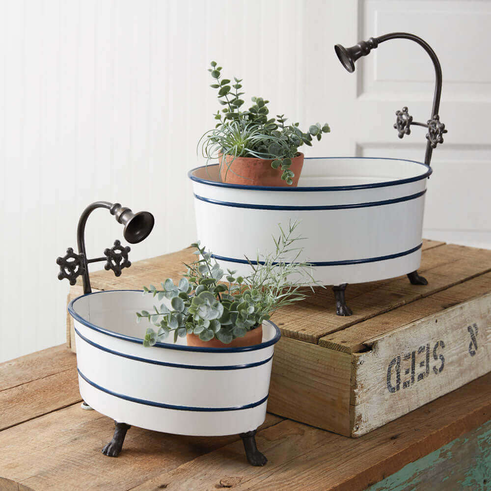 Vintage Inspired Clawfoot Bathtub Containers (Set of 2)