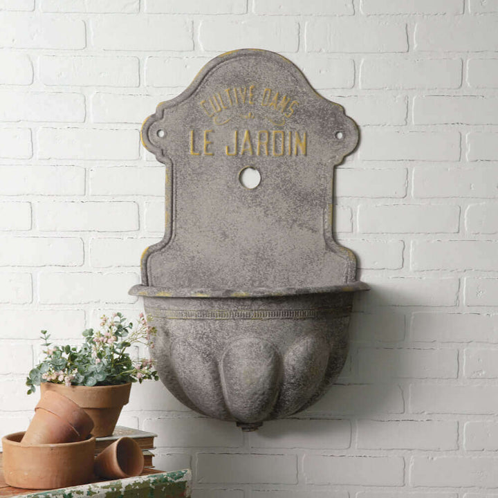 Vintage-Inspired French Water Fountain Wall Planter