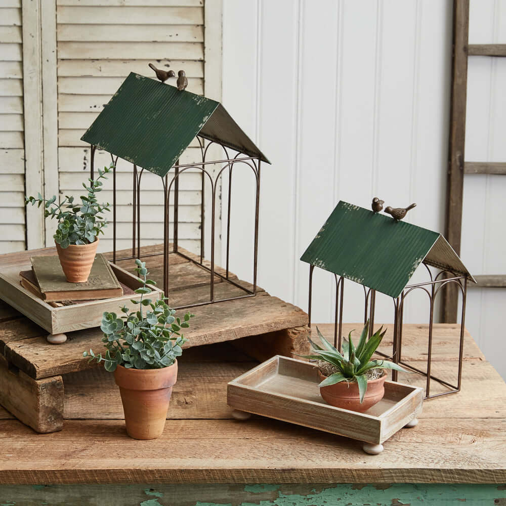 Vintage Inspired Green Roof Terrariums (Set of 2)