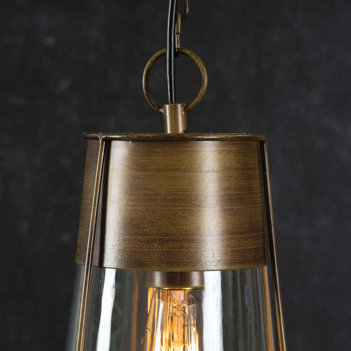 Vintage Inspired Handblown Glass and Brass Pendant Lamp