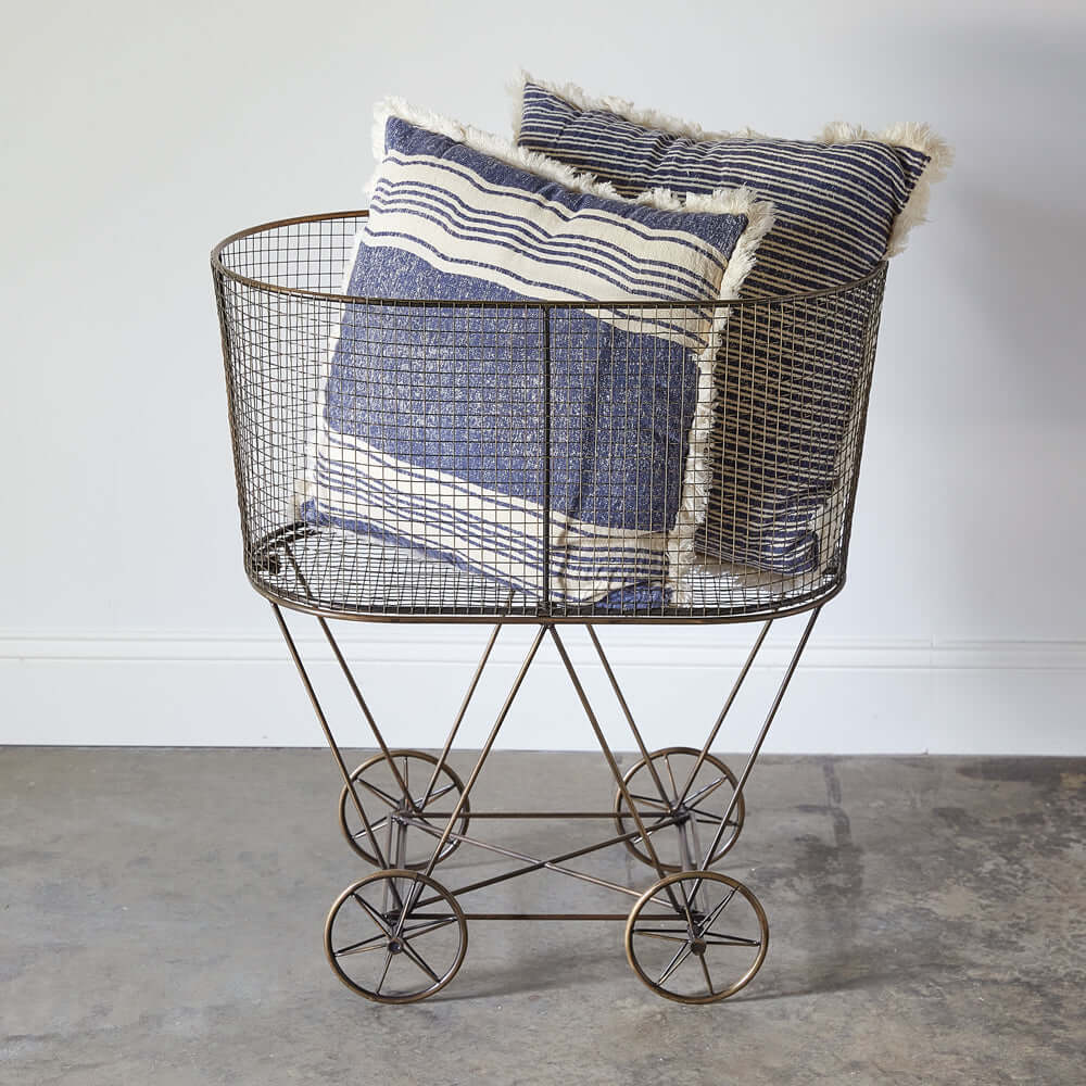 Vintage Inspired Laundry Basket on Wheels